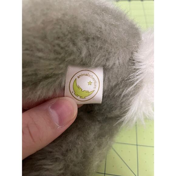 Animal Adventure Bunny Rabbit Realistic Gray 10” Plush Stuffed Animal Pink Bow - Picture 6 of 7